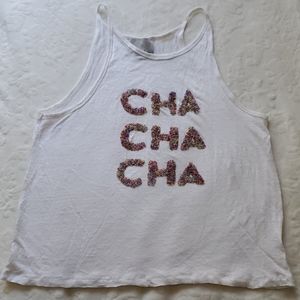 White Sequined Tank Top